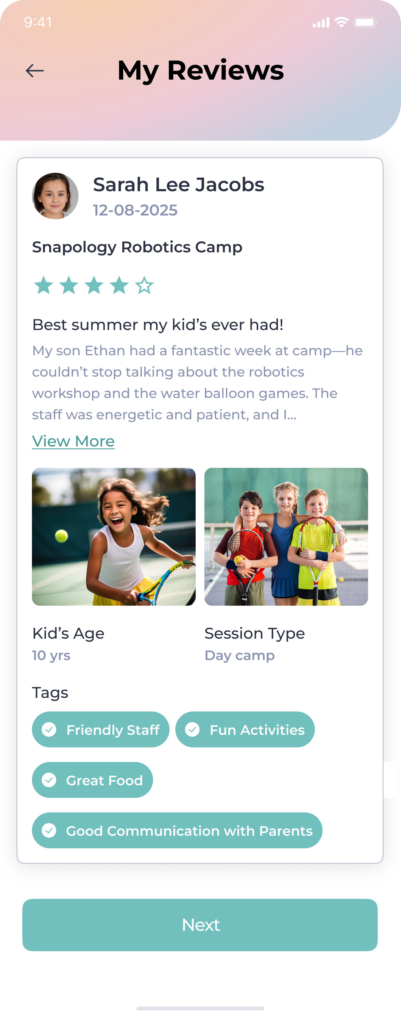Camp Registration Flow
